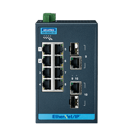 8 Fast Ethernet +2 Gigabit Industrial Managed Switch with EtherNet/IP